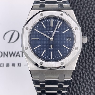홍콩명품 [오데마피게] 남성용 NEW 로얄오크 15202ST.OO.1240ST.01 슬림 39mm사이즈 UP!! 블루 와플 다이얼 브레이슬릿 오토매틱 무브먼트 AUD0142  
