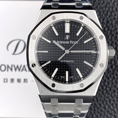 홍콩명품 [오데마피게] 남성용 하이엔드 로얄오크 15400ST.OO.1220ST.01 오토매틱 Cal.3120타입 41mm 블랙 와플 다이얼 AUD4234  