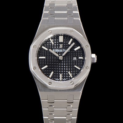 홍콩명품 [오데마피게] 여성용 로얄오크 67650ST.OO.1261ST.01 브레이슬릿 33mm 쿼츠 무브먼트 블랙 와플 다이얼 AUD0254  