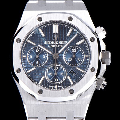 홍콩명품 [오데마피게] 남성용 NEW 로얄오크 26320ST.OO.1220ST.03 41mm 사이즈 드레스 워치!! 크로노그래프 블루 와플 다이얼 브레이슬릿 신형 ETA 7750B-2 오토매틱 무브먼트 AUD0140  