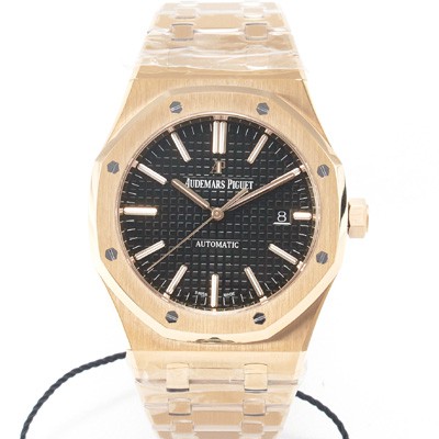 홍콩명품 [오데마피게] 남성용 하이엔드 로얄오크 15400OR.OO.1220OR.01 18K 로즈골드 오토매틱 Cal.3120타입 41mm 블랙 와플 다이얼 AUD0152  