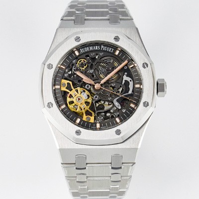 홍콩명품 [오데마피게] 남성용 로얄오크 15407ST.OO.1220ST.01 더블 밸런스 휠 오픈워크 41mm 오토매틱 Cal.3132무브먼트 스켈레톤 다이얼 AUD0211  