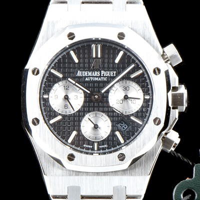 홍콩명품 [오데마피게] 남성용 NEW 로얄오크 26331ST.OO.1220ST.02 41mm 사이즈 드레스 워치!! 크로노그래프 블랙 와플 다이얼 브레이슬릿 신형 ETA 7750B-2 오토매틱 무브먼트 AUD0145  