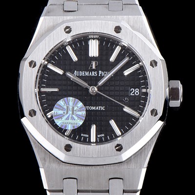 홍콩명품 [오데마피게] 남성용 하이엔드 로얄오크 15450ST.OO.1256ST.02 JF사 블랙 와플 다이얼 오토매틱 무브먼트 AUD0211  