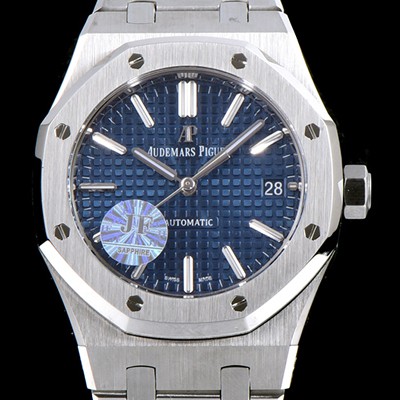 홍콩명품 [오데마피게] 남성용 하이엔드 로얄오크 15450ST.OO.1256ST.03 JF사 블루 와플 다이얼 오토매틱 무브먼트 AUD0215  