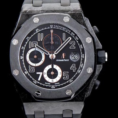 홍콩명품 [오데마피게] 남성용 로얄오크 오프쇼어 1:1 퀄리티 VIP타입 긴자 포지드 카본 에디션 블랙 다이얼 블랙 러버 스트랩 오토매틱 무브먼트 AUD0200  