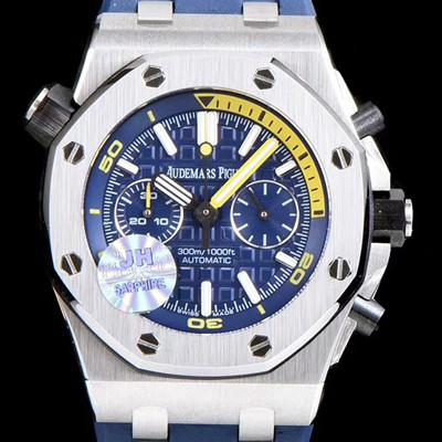홍콩명품 [오데마피게] 남성용 로얄오크 오프쇼어 26703ST.OO.A027CA.01 JF사 다이버 업그레이드형!!크로노그래프 블루 3D와플 다이얼 오토매틱 무브먼트 AUD0200  