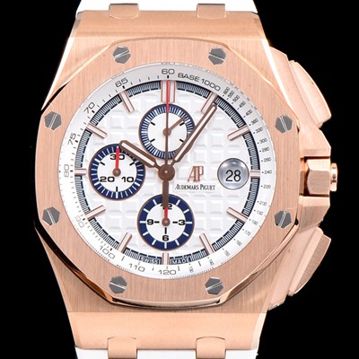 홍콩명품 [오데마피게] 남성용 로얄오크 오프쇼어 26408OR.OO.A010CA.01 섬머에디션!!크로노그래프 18K 로즈골드 화이트 와플 다이얼 오토매틱 무브먼트 AUD0210  