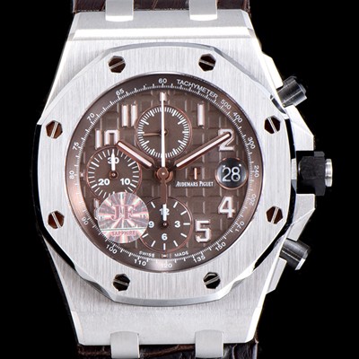 홍콩명품 [오데마피게] 남성용 NEW MOVT UP!! 로얄오크 오프쇼어 26470ST.OO.A820CR.01 크로노그래프 브라운 와플 다이얼 오토매틱 무브먼트 AUD0205  