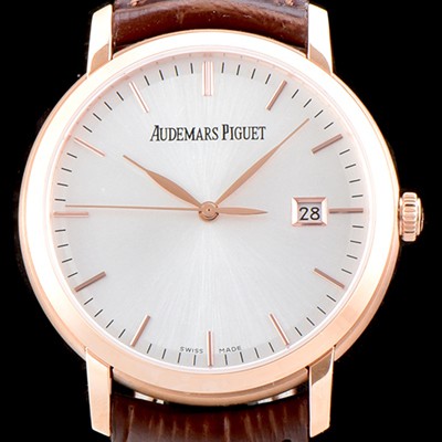 홍콩명품 [오데마피게] 남성용 최신버전 업그레이드형!! 줄스 오데마 15170OR.OO.A088CR.01 클래식 데이트 신제품 18K 로즈골드 케이스 화이트 실버 다이얼 셀프와인딩 무브먼트 AUD0130  