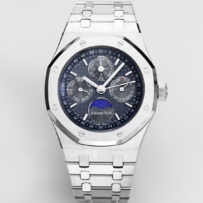 홍콩명품 [오데마피게] 남성용 로얄오크 26574 퍼페츄얼 캘린더 문페이즈 41mm 다크 블루 다이얼 신형 5134 오토매틱 무브먼 AUD4204  