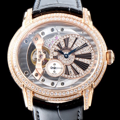 홍콩명품 [오데마피게] 남성용 밀레어리 럭셔리 베젤 투라인 77247OR.ZZ.A812CR.01 18K 로즈골드 다이아몬드 셋팅&골드 스켈레톤 다이얼 오토매틱 무브먼트 AUD0110  