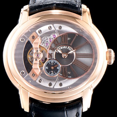 홍콩명품 [오데마피게] 남성용 밀레어리 최신형 업그레이드 모델 15350OR.OO.D093CR.01 18K 로즈골드 칼리버 4101 실버 스켈레톤 다이얼 오토매틱 무브먼트 AUD0101  
