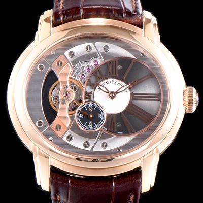 홍콩명품 [오데마피게] 남성용 밀레어리 최신형 업그레이드 모델 15350OR.OO.D093CR.01 18K 로즈골드 칼리버 4101 실버 스켈레톤 다이얼 오토매틱 무브먼트 AUD0100  