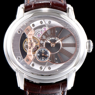 홍콩명품 [오데마피게] 남성용 밀레어리 최신형 업그레이드 모델 15350ST.OO.D002CR.01 칼리버 4101 실버 스켈레톤 다이얼 오토매틱 무브먼트 AUD0103  