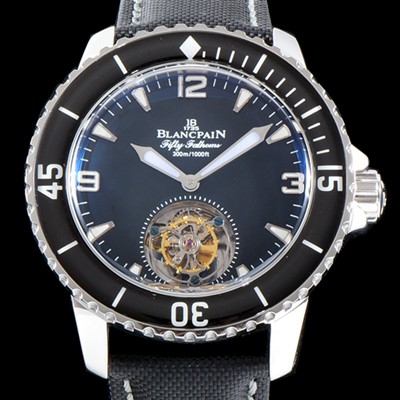 홍콩명품 [블랑팡] 남성용 피프티 패던스 스켈레톤 뚜르비용!! 고급스러운 18k화이트골드 케이스 블랙&스켈레톤 다이얼 아시안 투어빌론 탑재 무브먼 BLA4254  