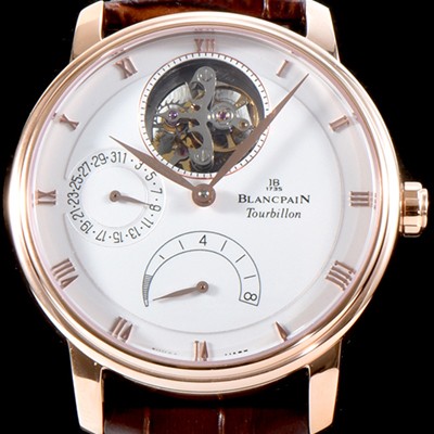 홍콩명품 [블랑팡] 남성용 빌레레 클래식 6025-3642-55B 투어빌론 18k로즈골드 화이트 다이얼 BLA4204  