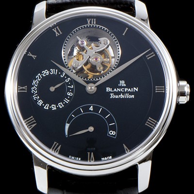 홍콩명품 [블랑팡] 남성용 빌레레 클래식 6900-3430-55b 투어빌론 블랙 다이얼 BLA4201  