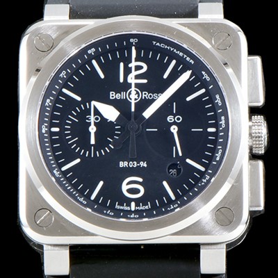 홍콩명품 [벨엔로즈] 남성용 인스트루먼트 BR 03-94 STEEL 크로노그래프-스틸42mm 블랙 다이얼 오토매틱 무브먼트 BEL4250  