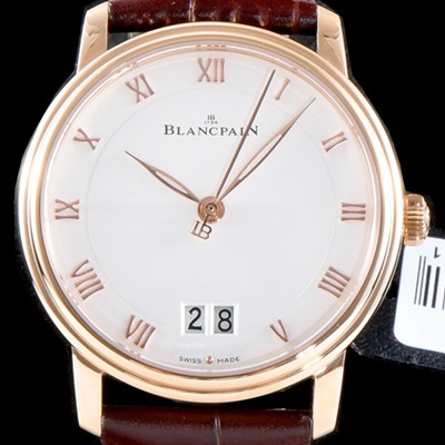 홍콩명품 [블랑팡] 남성용 빌레레 6669-3642-55B 그랑데 라지 데이트 울트라 슬림 40MM UP!! 고급스러운 18K로즈골드 케이스 화이트 다이얼 Cal.6950 오토매틱 무브먼트 BLA4203  
