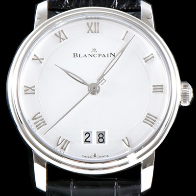홍콩명품 [블랑팡] 남성용 빌레레 6669-1127-55B 그랑데 라지 데이트 울트라 슬림 40MM UP!! 화이트 다이얼 Cal.6950 오토매틱 무브먼트 BLA4200  