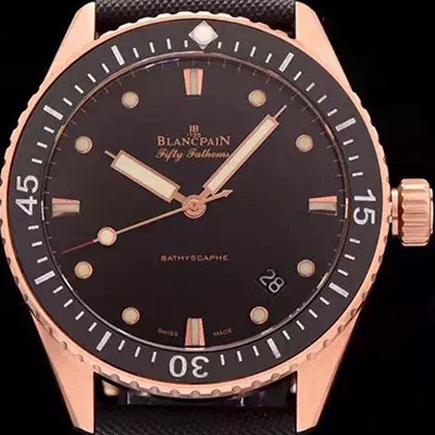 홍콩명품 [블랑팡] 남성용 5000-36S30-NAB A 피프티패덤즈 다이버 블랙다이얼 BLA42040  