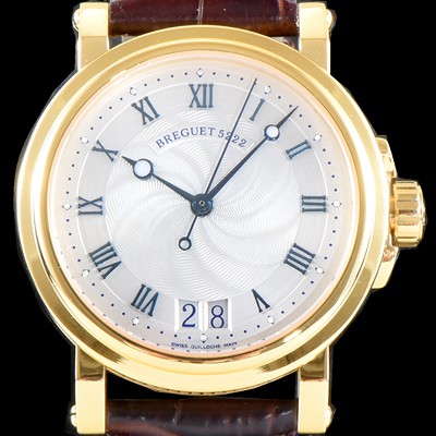 홍콩명품 [브레게] 남성용 마린 컬렉션 5817BA/12/9V8 빅데이트 UP!! 18K 옐로우 골드 케이스 화이트 물결무늬 다이얼 Cal.517GG HG 오토매틱 무브먼트 BRG0429  