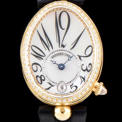 홍콩명품 [브레게] 남성용 여성들의 로망 브레게 레인 드 네이플!! 8918BA/58/864/D00D 화이트 마더 오브 펄 다이얼 18K 옐로우골드 브릴리언트 컷 다이아몬드 베젤 오토매틱 무브먼트 BRG0404  