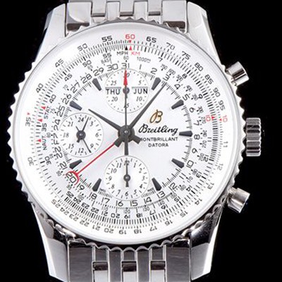 홍콩명품 [브라이틀링] 남성용 네비타이머 몽블리앙 다토라 46mm 크로노그래프 화이트 다이얼 오토매틱 무브먼트 BRE40214  