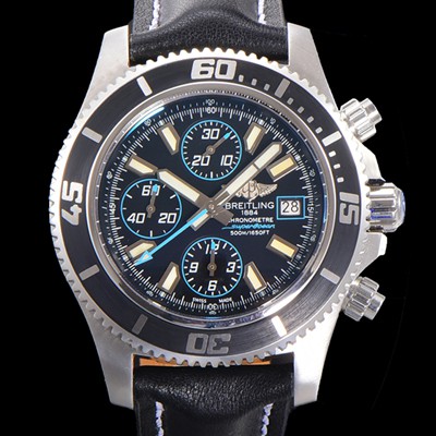홍콩명품 [브라이틀링] 남성용 에어로마린 슈퍼오션 어비스 크로노그래프 오토매틱 Eta7750-2 타입 44mm 가죽줄 블랙다이얼 bre8927  