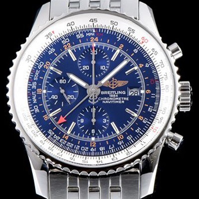 홍콩명품 [브라이틀링] 남성용 네비타이머 월드 43mm 크로노그래프 네이비 다이얼 오토매틱 무브먼트 BRE0210  