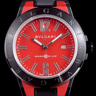 홍콩명품 [불가리] 남성용 신상품 업데이트!! 디아고노 102306 DG41C11SMCVD 마그네슘 PVD 레드 다이얼 쿼츠 무브먼트 BVL4252  