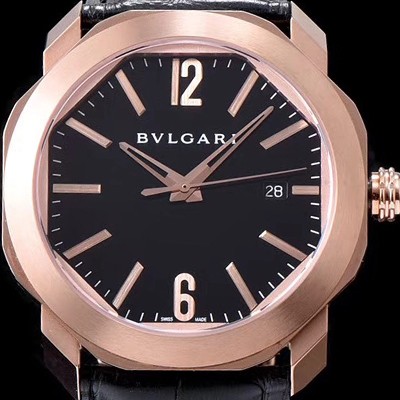홍콩명품 [불가리] 남성용 옥토101963 BGOP41BGLD 워치 18k 로즈 골드 블랙 다이얼 오토매틱 무브먼트 BVL4200  