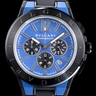홍콩명품 [불가리] 남성용 신상품 업데이트!! 디아고노 102304 DG42C3SMCVDCH 크로노그래프 마그네슘 PVD 블루 다이얼 쿼츠 무브먼트 BVL4253  