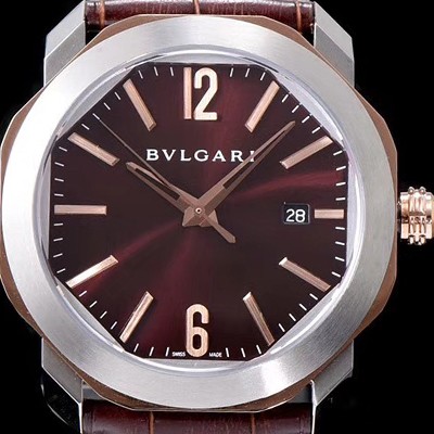홍콩명품 [불가리] 남성용 옥토 102702 워치 18k 로즈 골드 브라운 다이얼 오토매틱 무브먼트 BVL4201  