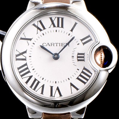 홍콩명품 [까르띠에] 남성용 발롱블루 드 까르띠에 33mm사이즈 화이트 다이얼쿼츠 무브먼트 CAR0020  