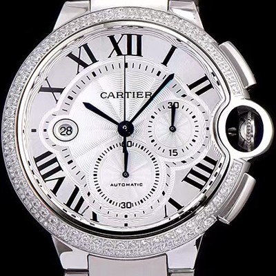 홍콩명품 [까르띠에] 남성용 발롱블루 드 까르띠에 WE902001화이트 다이얼 크로노그래프 업버전 7750-2 오토매틱 무브먼트 CAR0132  