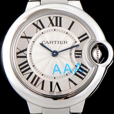 홍콩명품 [까르띠에] 남성용 발롱블루 드 까르띠에 W6920084 28-33-36mm 사이즈 화이트 실버 썬더스트 다이얼 브레이슬릿 스위스 정품 쿼츠 무브먼트 CAR0023  