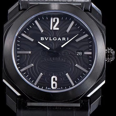 홍콩명품 [불가리] 남성용 옥토 베스트에디션 올 블랙 마오리 타투 패턴 다이얼 오토매틱 무브먼트 BVL4306  