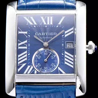 홍콩명품 [까르띠에] 남성용 탱크 블루 다이얼 오토매틱 무브먼트 CAR0010  