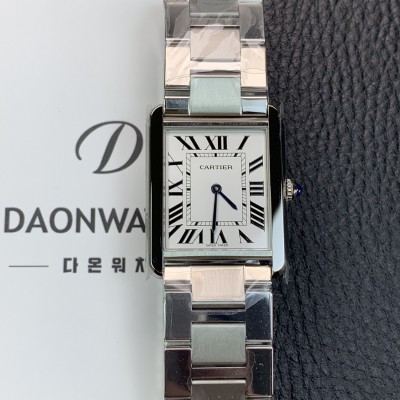 홍콩명품 [까르띠에] 남여공용 탱크 W5200014 로마인덱스 화이트 다이얼 쿼츠 무브먼트 CAR0503  