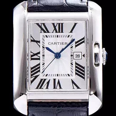 홍콩명품 [까르띠에] 남성용 탱크 화이트 다이얼 쿼츠 무브먼트 CAR0007  