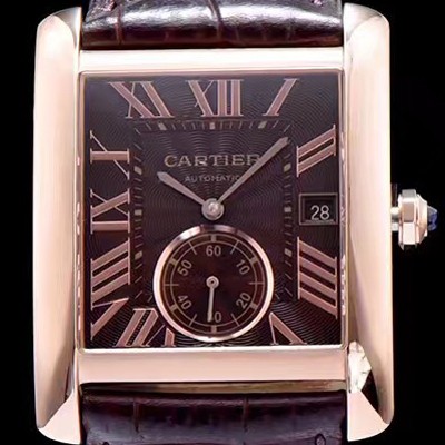 홍콩명품 [까르띠에] 남성용 탱크 브라운 다이얼 오토매틱 무브먼트 CAR0012  