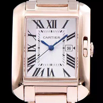 홍콩명품 [까르띠에] 남성용 탱크 화이트 다이얼 쿼츠 무브먼트 CAR0050  