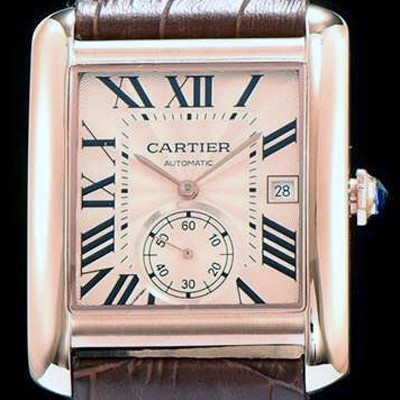 홍콩명품 [까르띠에] 남성용 탱크 로즈골드 다이얼 오토매틱 무브먼트 CAR0511  