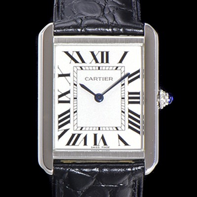 홍콩명품 [까르띠에] 남성용 신상 탱크 WSTA0028 화이트 다이얼 34.8mm 커플용 악어가죽 쿼츠 무브먼트 CAR0130  