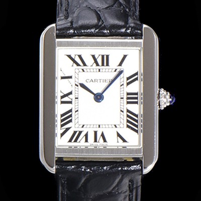홍콩명품 [까르띠에] 여성용 신상 탱크 W5200005 악어가죽  31mm 화이트 다이얼 쿼츠므브먼트 CAR0133  