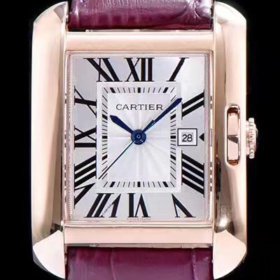 홍콩명품 [까르띠에] 남성용 탱크 화이트 다이얼 쿼츠 무브먼트 CAR0055  