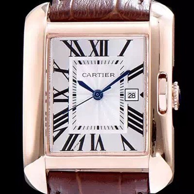 홍콩명품 [까르띠에] 남성용 탱크 W5310004 워치 18k 로즈골드 케이스 화이트 다이얼 스위스 정품 쿼츠 무브먼트 CAR0050  