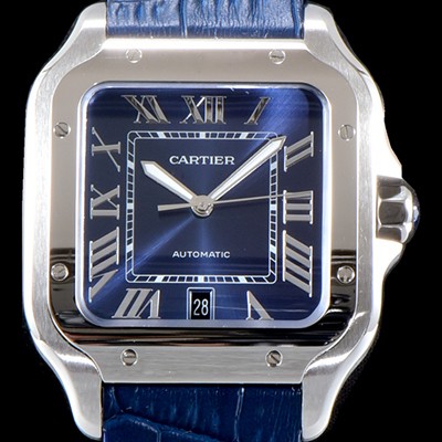 홍콩명품 [까르띠에] 남성용 산토스 드 까르띠에 워치!! WSSA0013 라지모델 세컨드 크림빛 신형 블루 다이얼 오토매틱 무브먼트 CAR4420  